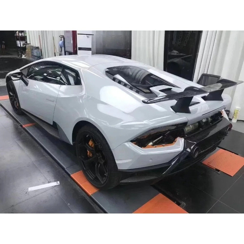 Carbon Fiber Rear Engine Cover Rear Spoiler Trunk Set for  Huracan LP610-4 LP580